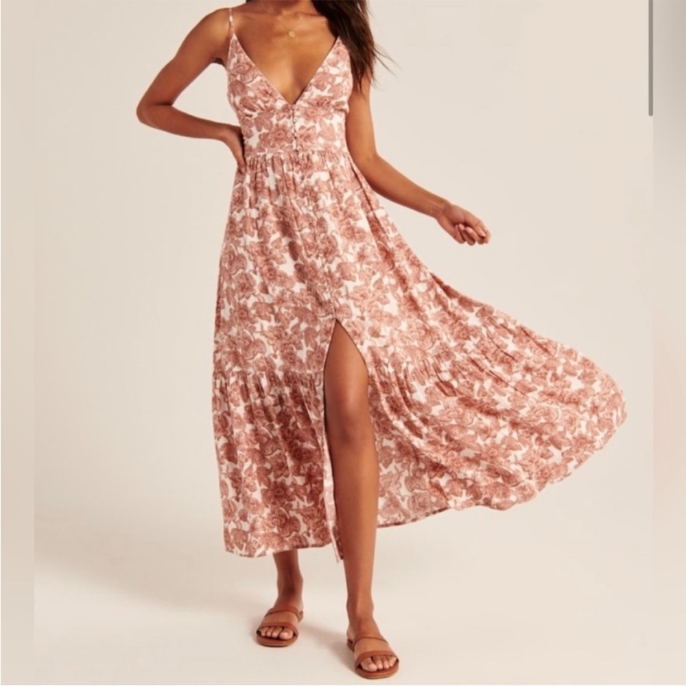 Abercrombie & Fitch Floral Button Through Midaxi Dress